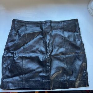 Leather mini skirt